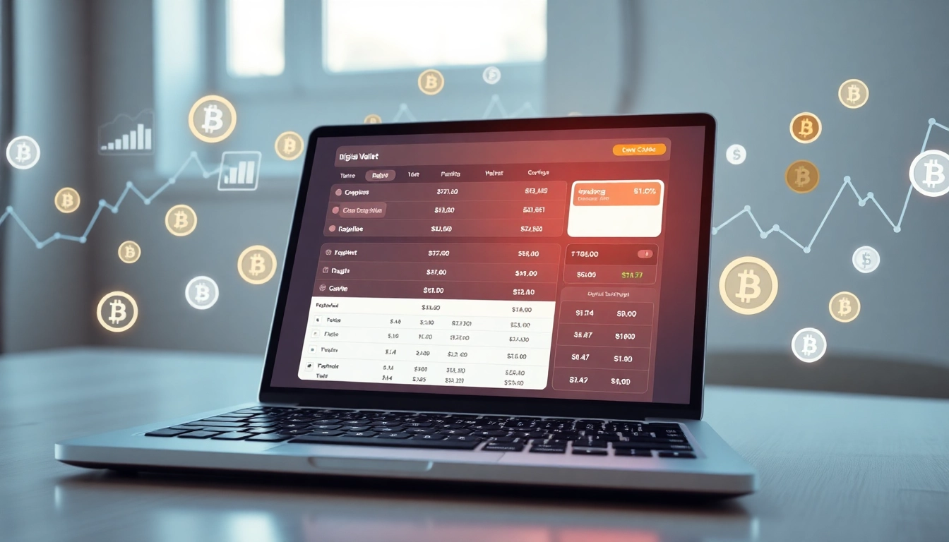Engaging digital wallet interface featuring gaurda wallet with cryptocurrency icons.